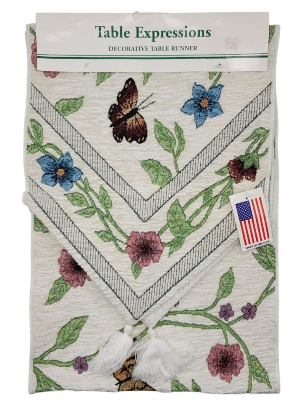 Table Expressions Runner Flower Butterfly Mariposa Spring Decor 13" x 72" NEW